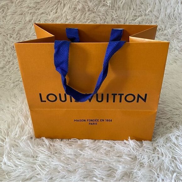 Louis Vuitton Small Orange and Blue Luxury Shopping Tote - Picture 3 of 6